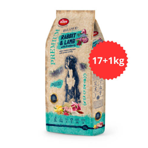 alicePROFESSIONAL 17+1kg Adult Balance+ Rabbit&Lamb with Cranberry száraztáp - Feln?tt kutyák részére