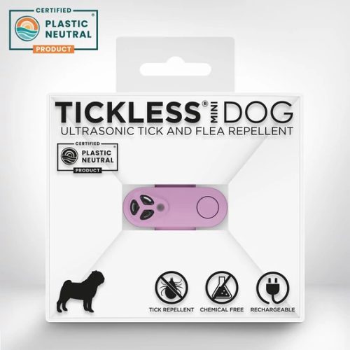 Vegyszermentes, tölthető kullancs- és bolhariasztó medál kutyáknak és macskáknak, TICKLESS - mini LILA