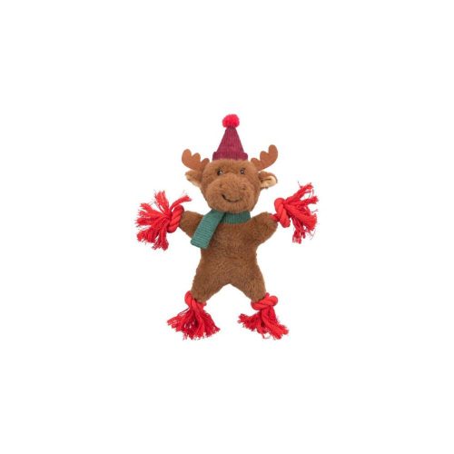 Trixie Xmas Reindeer - játék (szarvas plüss kötéllel és zörgő fóliával) kutyák részére (32cm)